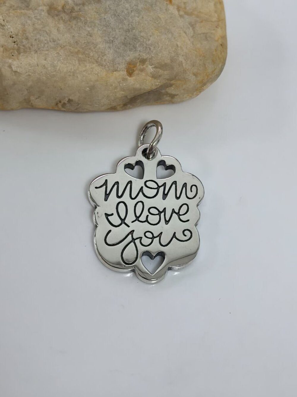 James Avery Mom I Love You Charm, S925 Silver Jewelry (Women's)